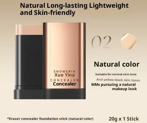 Flawless Water Light Eraser Stick Foundation in bright white and natural colour shades with brush included