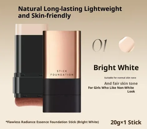 Flawless Water Light Eraser Stick Foundation in bright white and natural colour shades with brush included