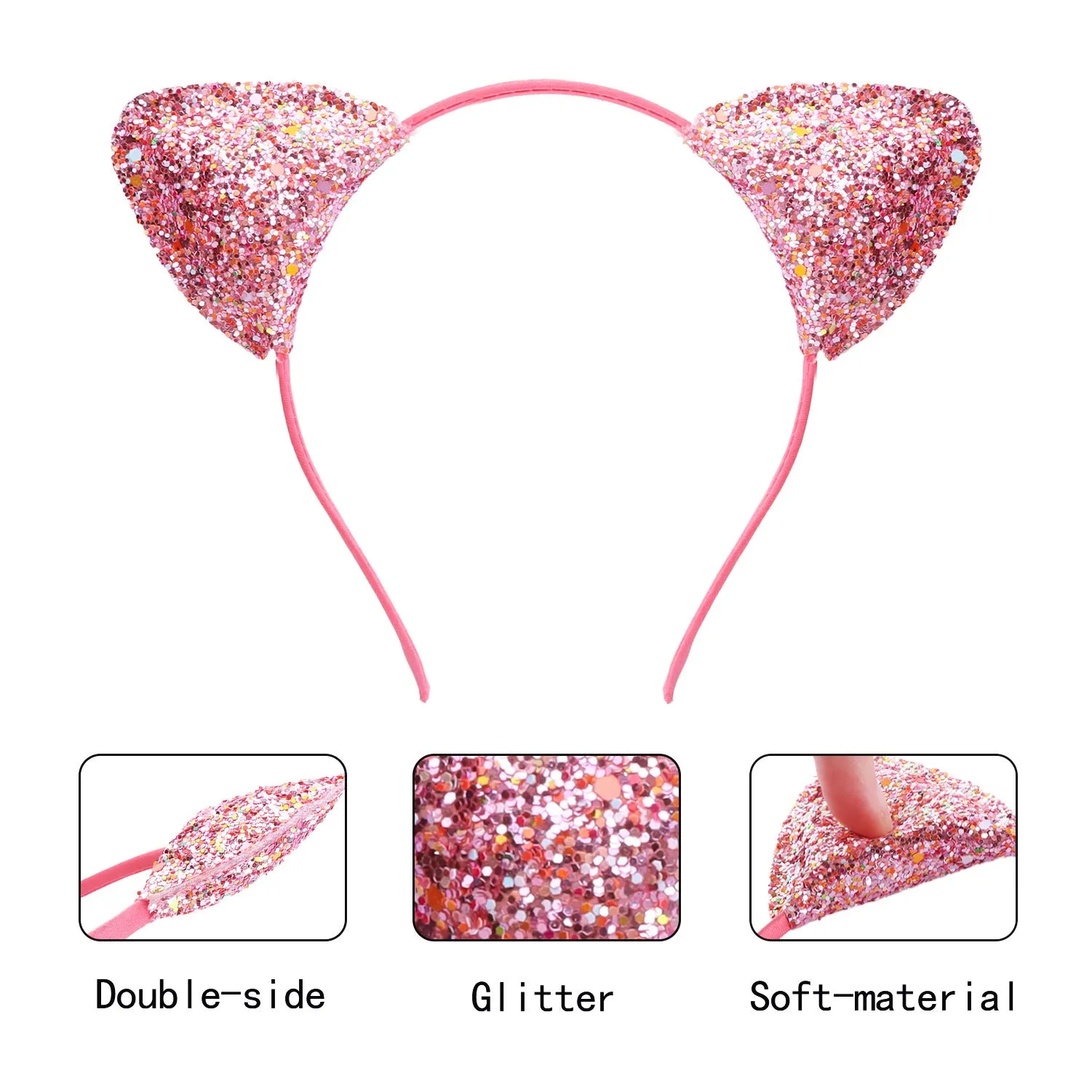 Cat ear colour hair pin for women in round cloth design with gradient colour option