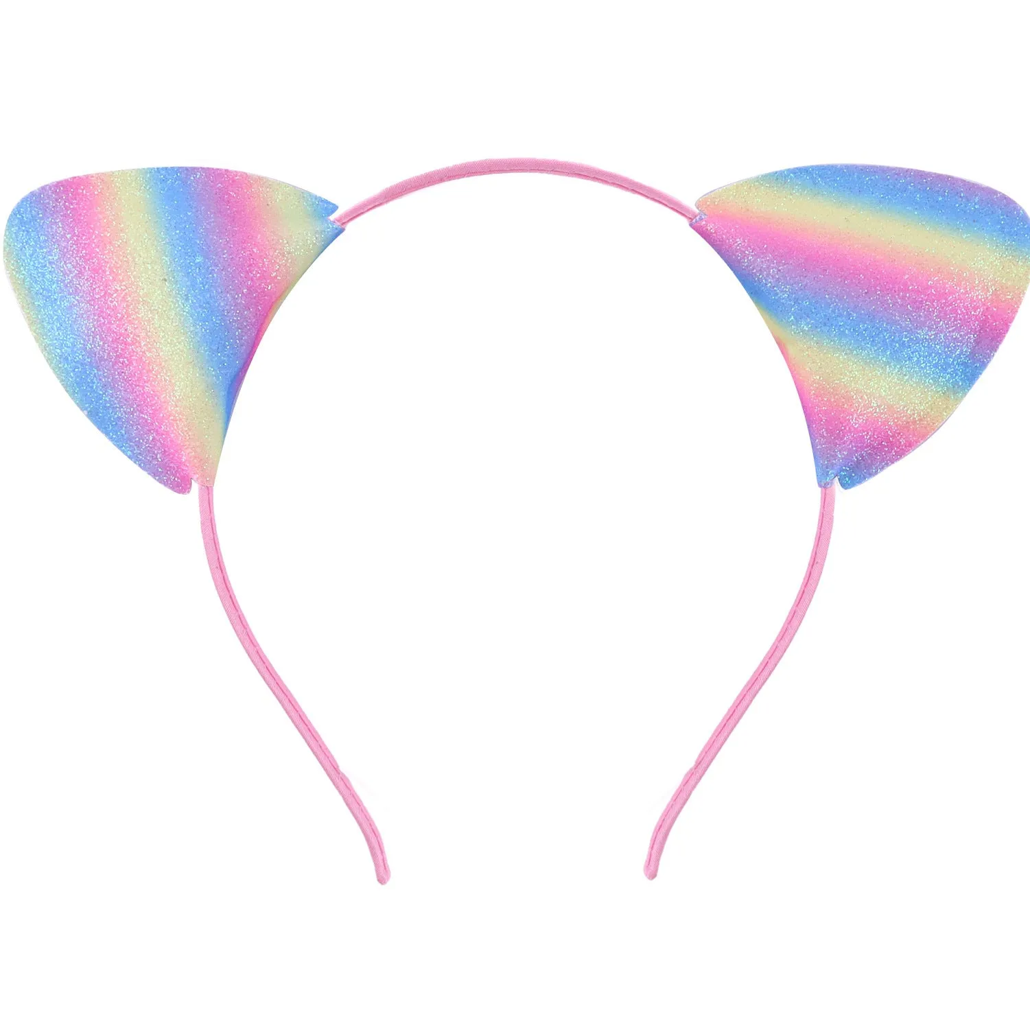 Cat ear colour hair pin for women in round cloth design with gradient colour option