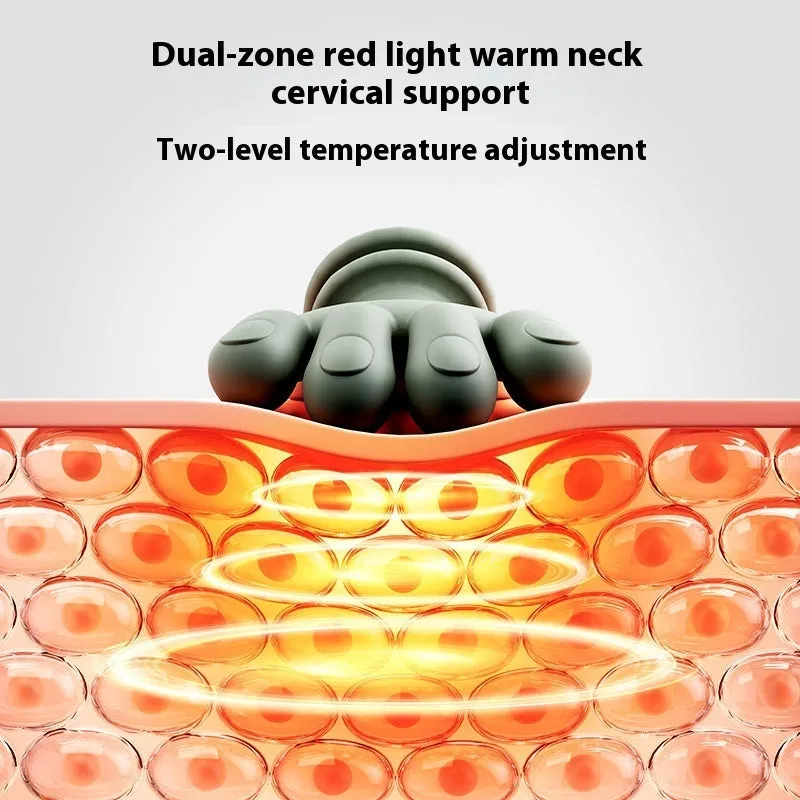 Hand shoulder neck massager, rechargeable, N7 moss green, on a table