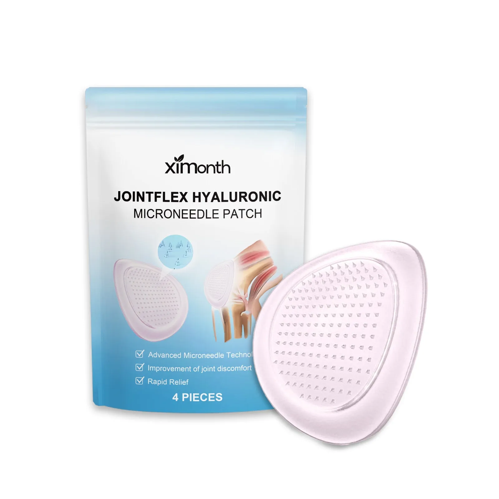 Four curcumin joint microneedle patches for body care application
