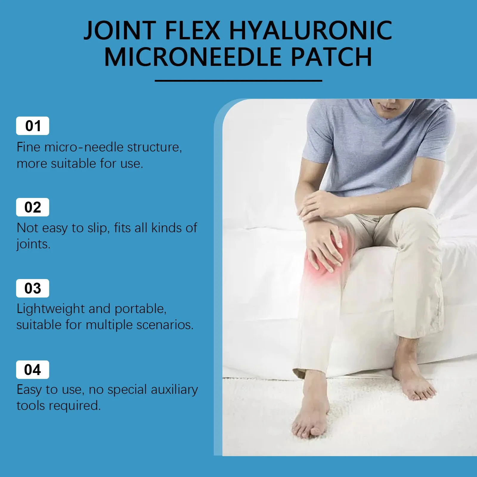 Four curcumin joint microneedle patches for body care application