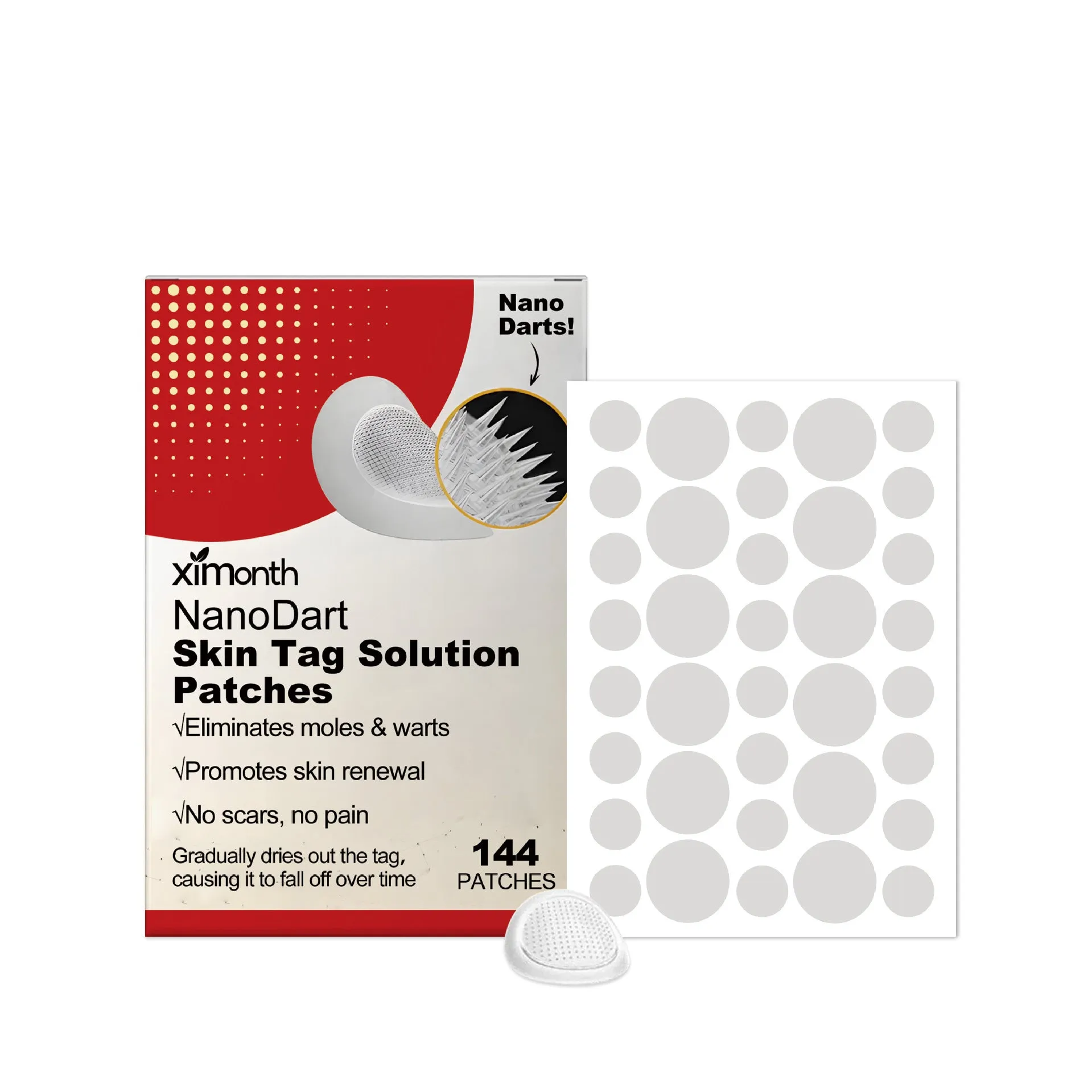 Skin wart invisible repair adhesive bandage with tea tree oil and centella asiatica