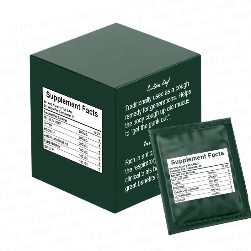 Box containing 15 packs of sugar-free hairy flower tea bags for household use