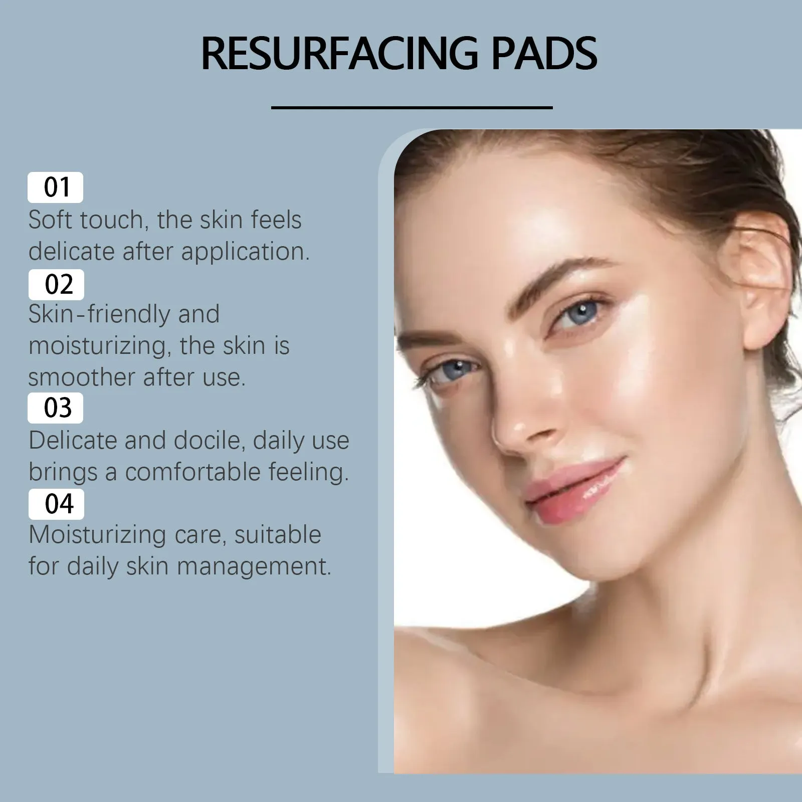 Pack of 50 glycolic acid exfoliating moisturising cotton cloth facial pads