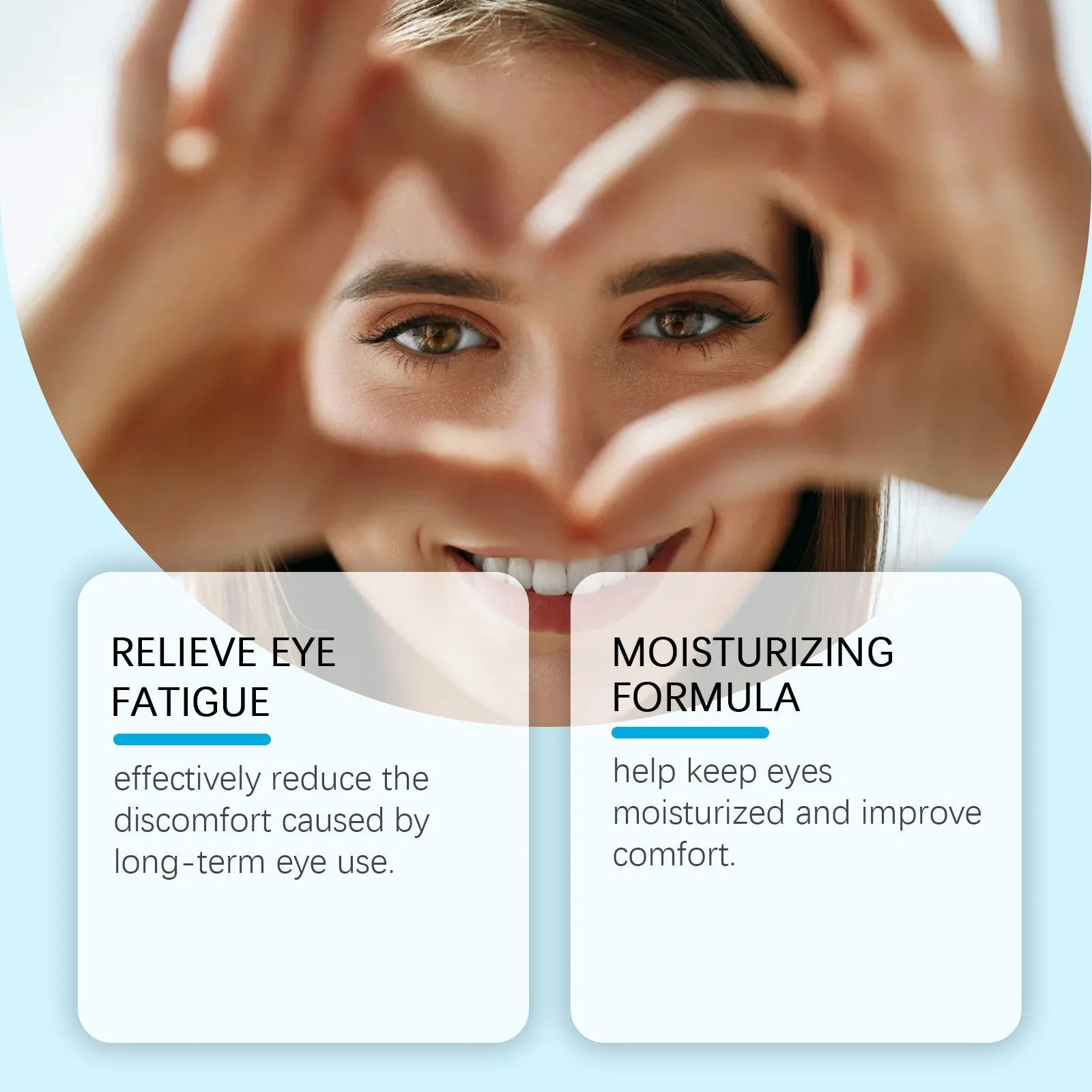 Bright and gentle care moisturising eye drops bottle with sodium hyaluronate and mint leaf