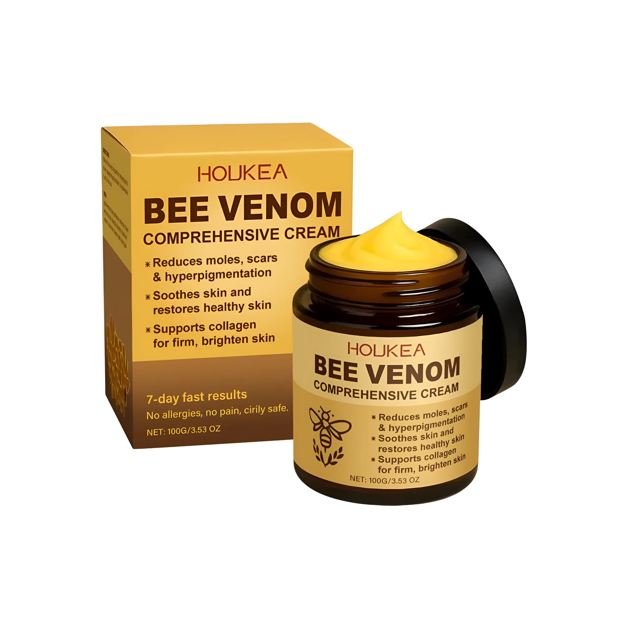 100g jar of skin repair cream with bee venom, mint leaves, and avocado oil