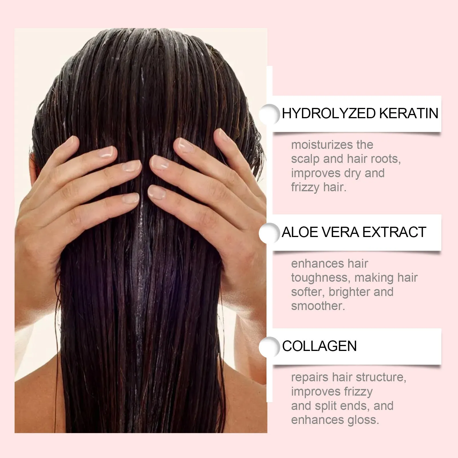 100g hair mask cube with hydrolysed keratin, collagen, and aloe extract for moisturising.