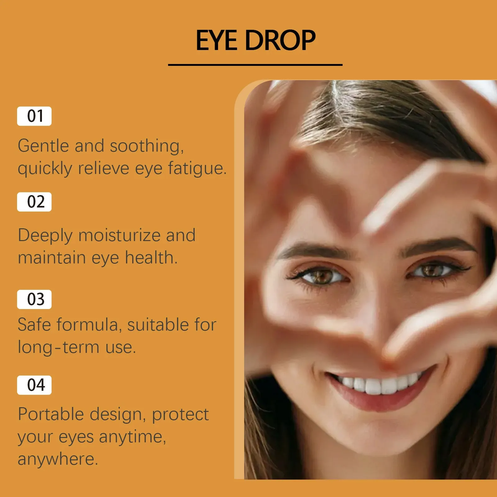 15ml bottle of honey and sodium hyaluronate eye drops for relieving eye fatigue.