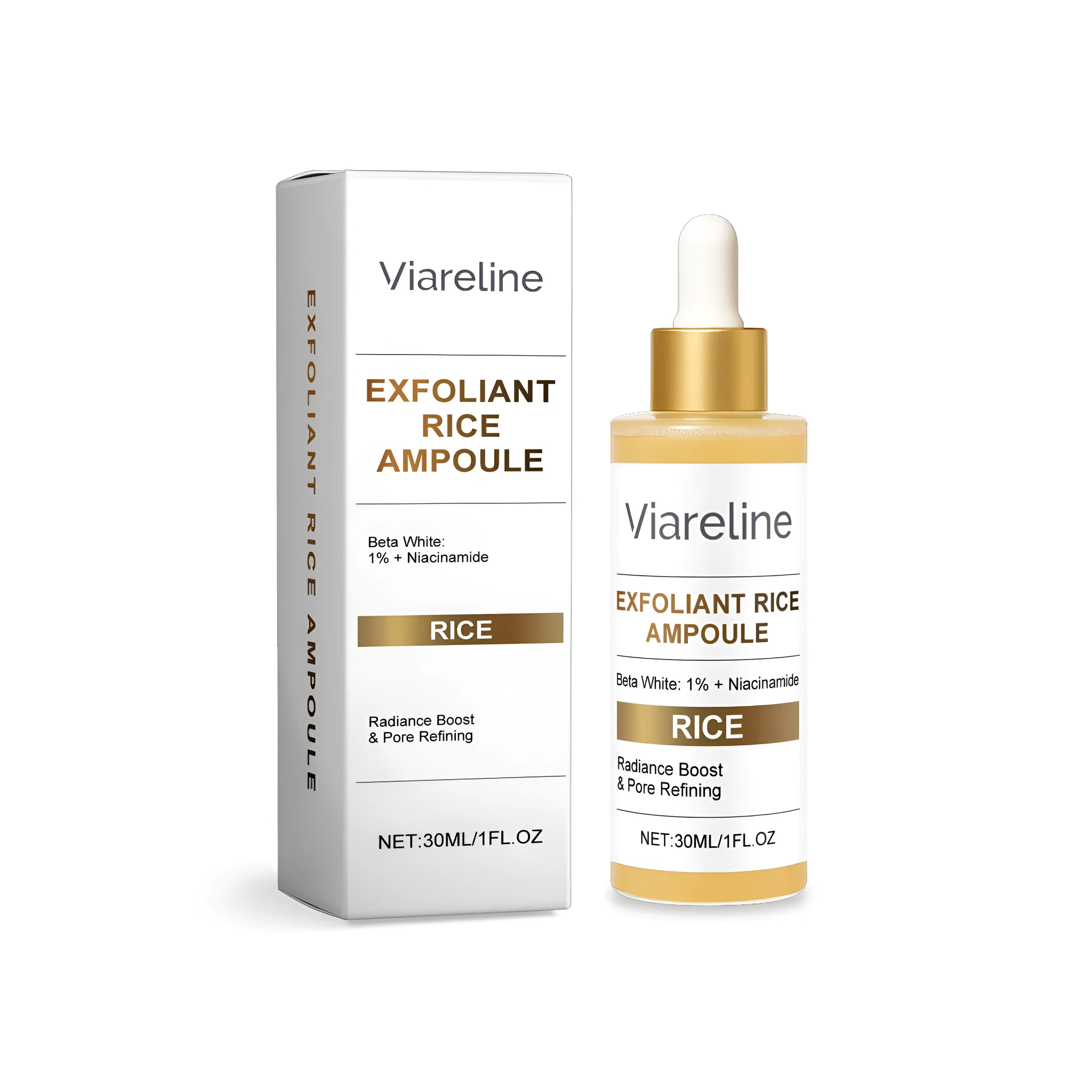 30ml exfoliating rice liquid bottle with glycerin and rice extract formulation