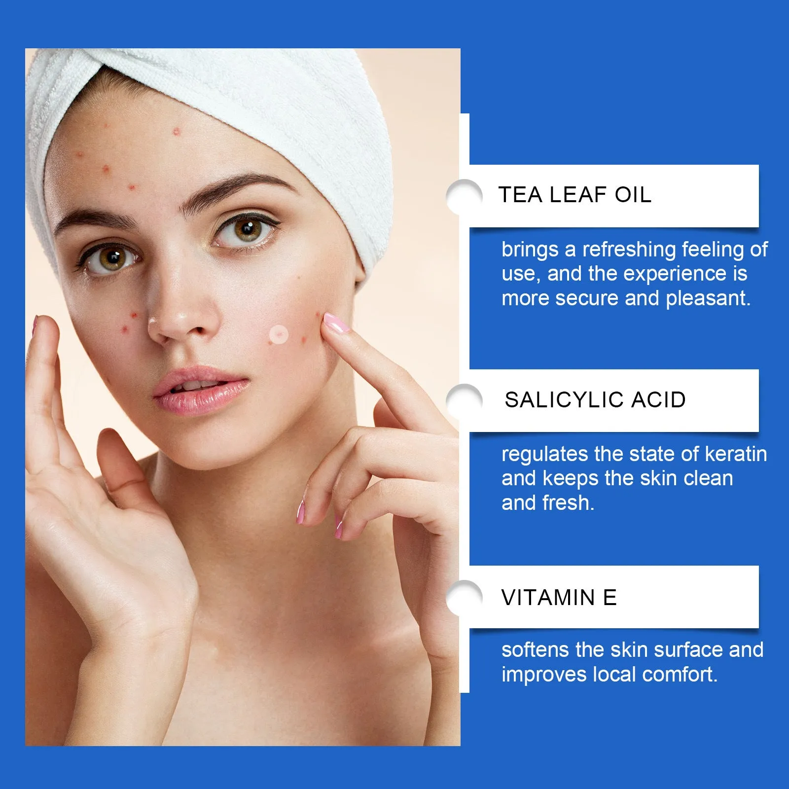 Pack of 216 acne patches with tea tree oil and Vitamin E for facial blemish treatment
