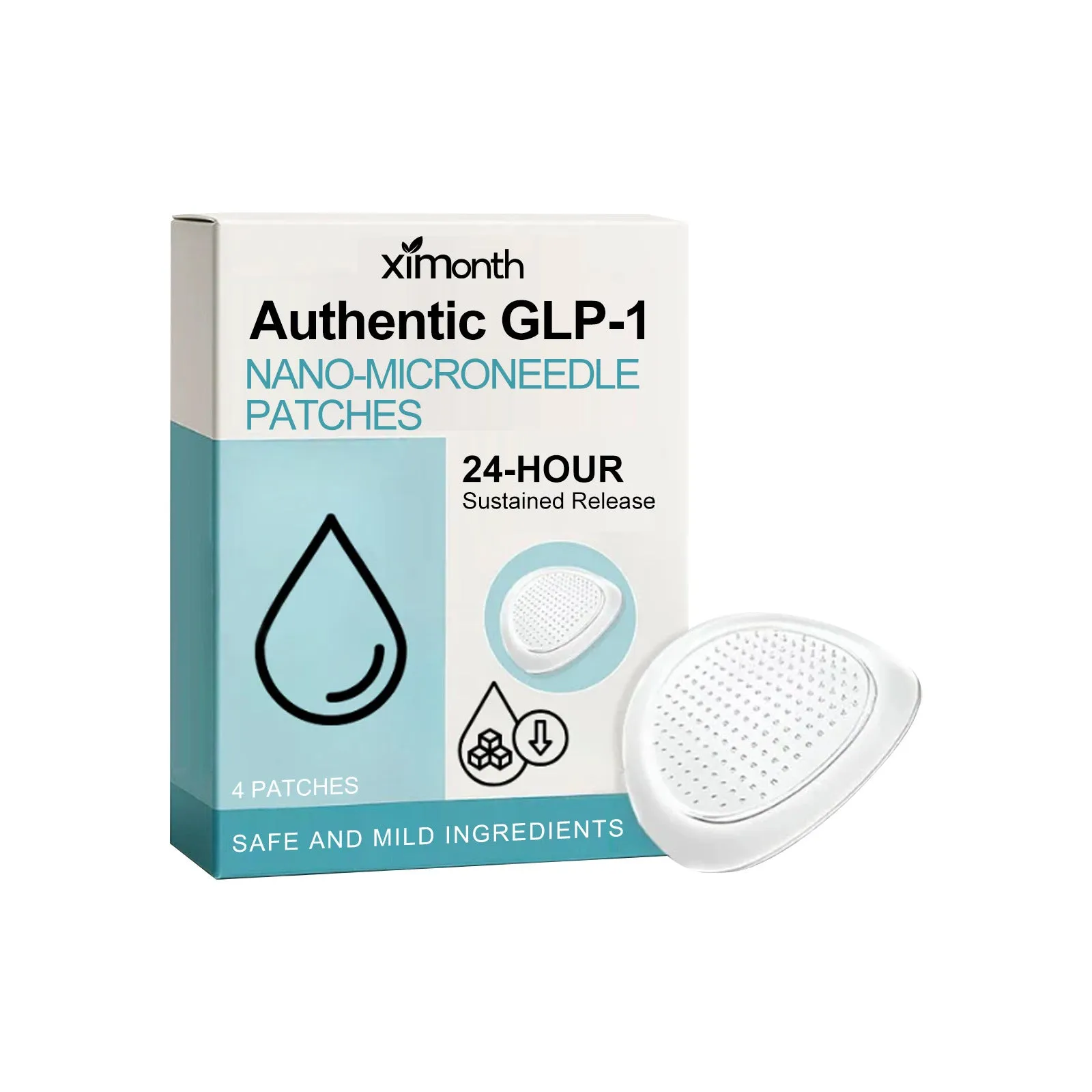 Body nursing adhesive bandage with four slimming microneedle patches for skin firming application