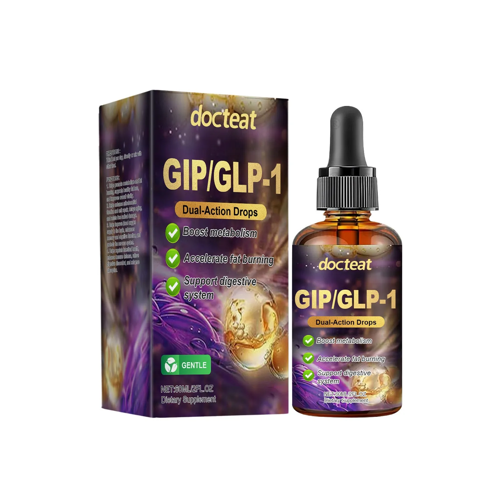 60ml bottle of Balance Relieving Discomfort Supplement Drops with dropper applicator