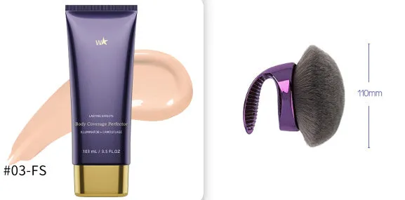 Waterproof body tattoo concealer care cream with foundation brush in packaging