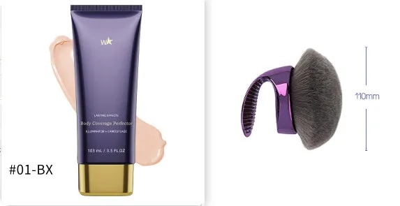 Waterproof body tattoo concealer care cream with foundation brush in packaging