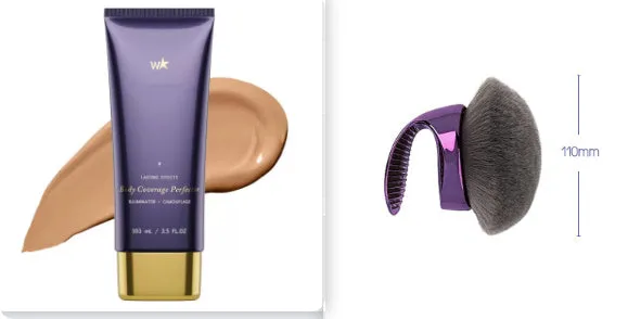 Waterproof body tattoo concealer care cream with foundation brush in packaging