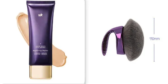 Waterproof body tattoo concealer care cream with foundation brush in packaging