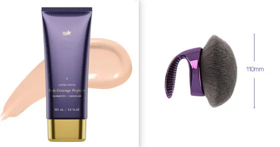 Waterproof body tattoo concealer care cream with foundation brush in packaging