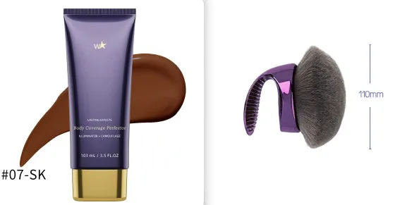 Waterproof body tattoo concealer care cream with foundation brush in packaging