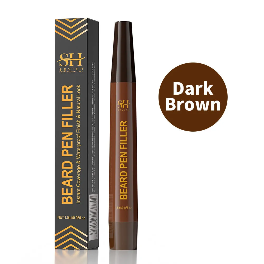 Men's sweatproof waterproof beard eyebrow pencil in black and dark brown shades