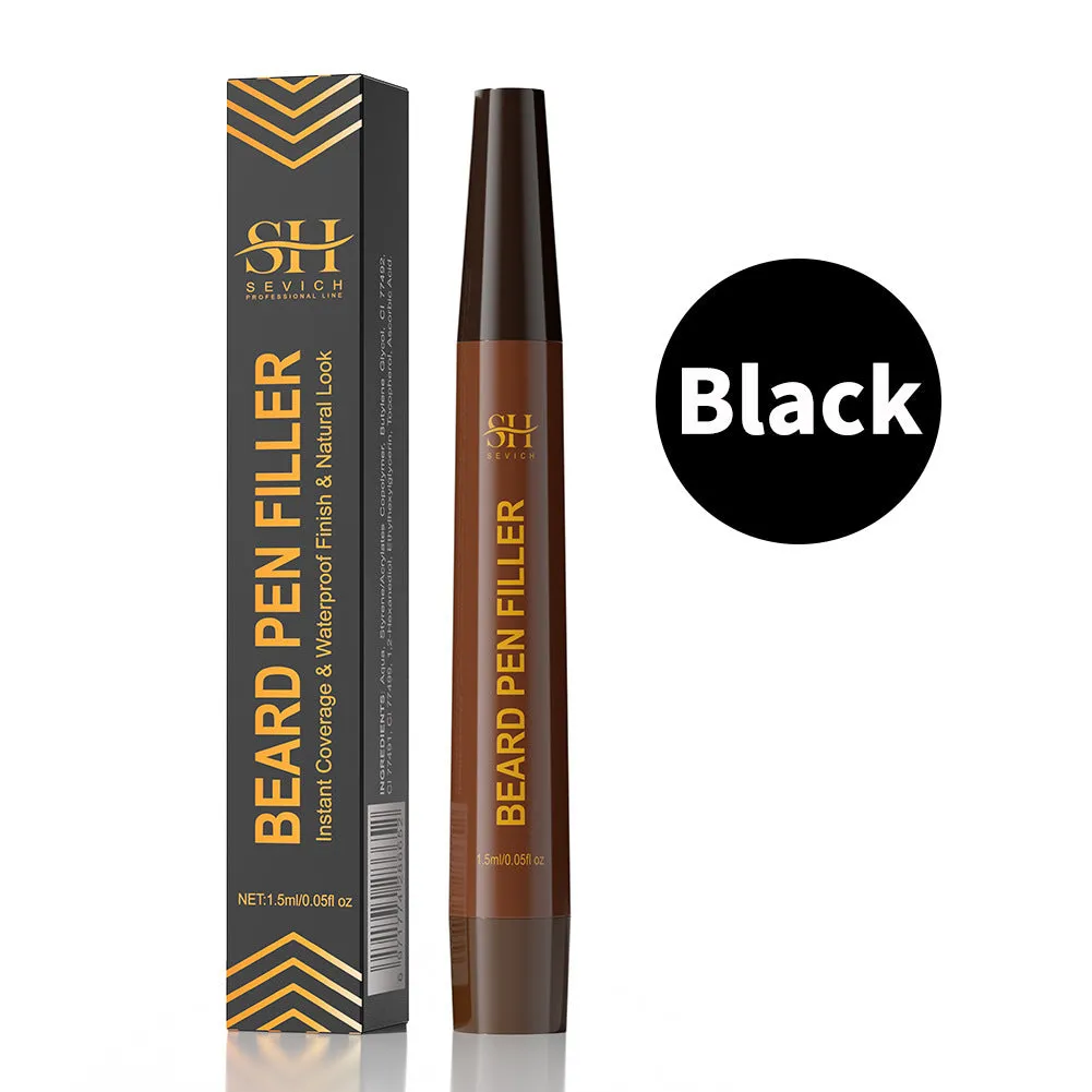 Men's sweatproof waterproof beard eyebrow pencil in black and dark brown shades
