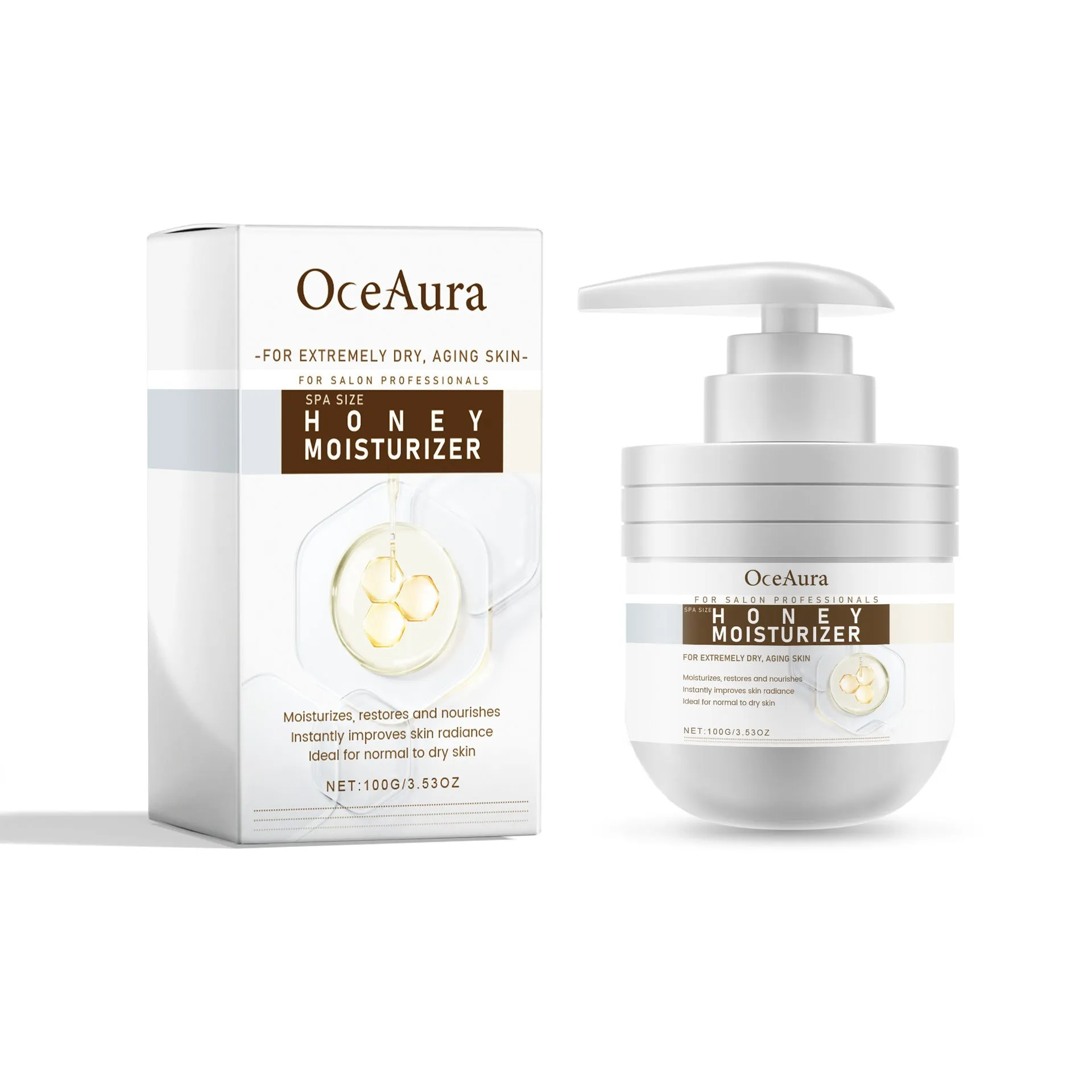 500ml jar of nourishing body cream with seven formulation options for different skin concerns