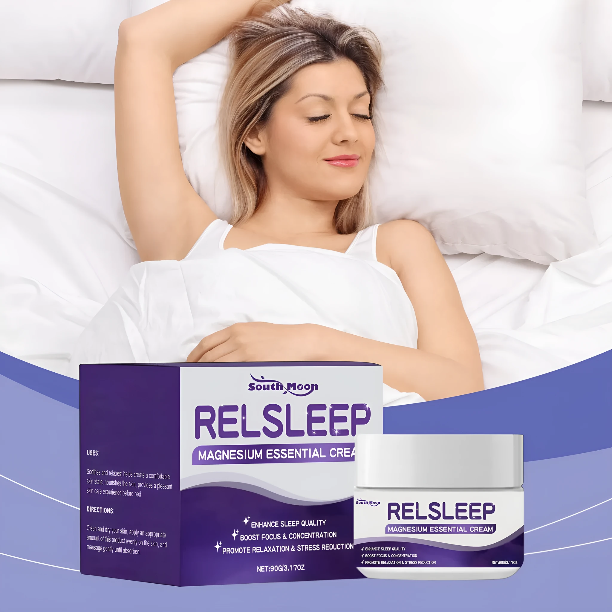 90g jar of Sleep Magnesium Essence Cream for overnight hydration