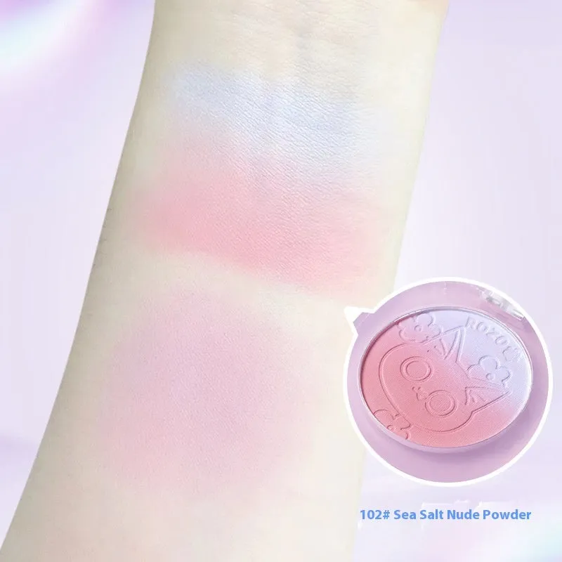 Two-tone gradient matte blusher compact shown in one of four colour variants: Tipsy Sweet Potato, Sea Salt Bare Powder, Smoke Pink Rose, or Almond Milk Roasting.