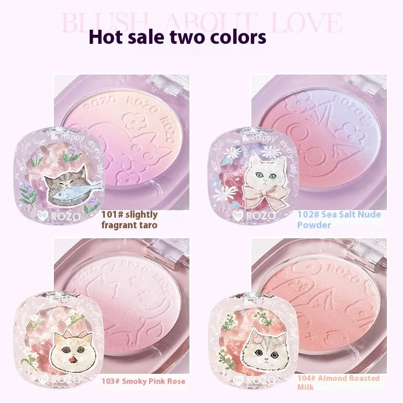 Two-tone gradient matte blusher compact shown in one of four colour variants: Tipsy Sweet Potato, Sea Salt Bare Powder, Smoke Pink Rose, or Almond Milk Roasting.