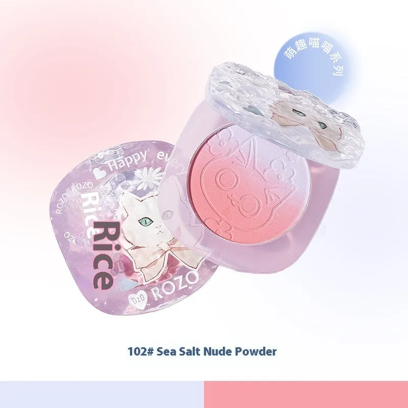Two-tone gradient matte blusher compact shown in one of four colour variants: Tipsy Sweet Potato, Sea Salt Bare Powder, Smoke Pink Rose, or Almond Milk Roasting.