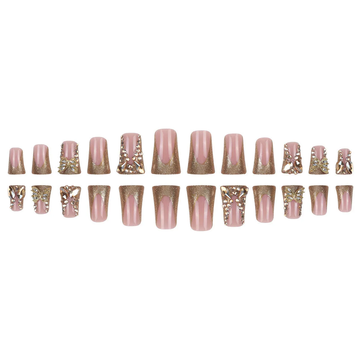 Golden Diamond In The Debris butterfly nail art stickers with jelly glue adhesive