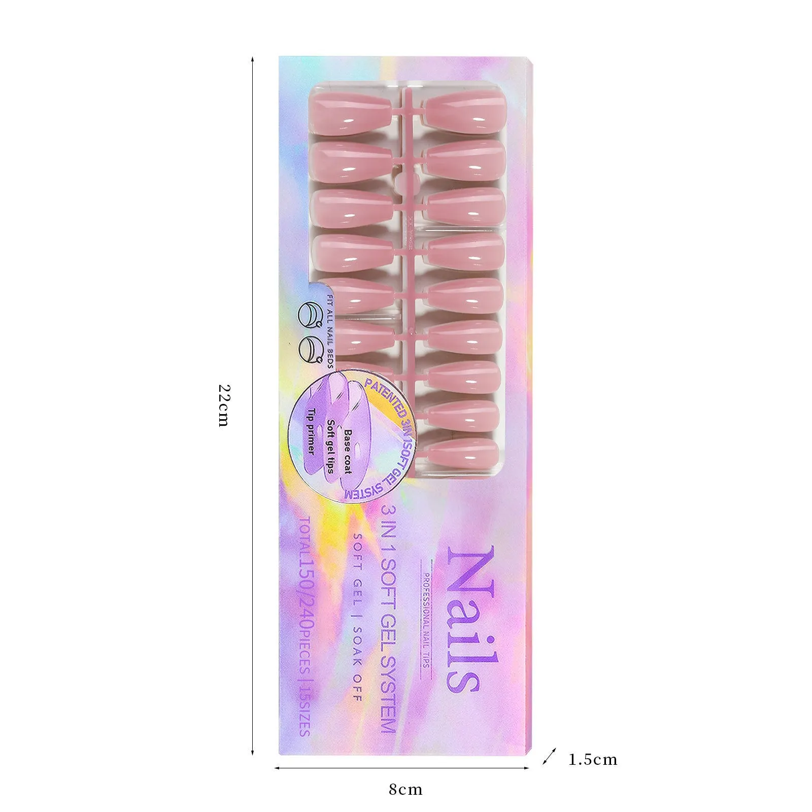 Removable nude nail stickers in 5-colour bare sets with ultra-thin seamless wear armour style