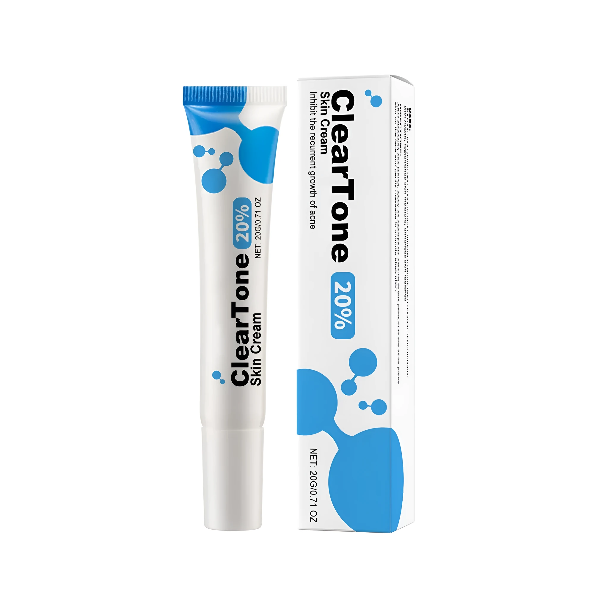 20g tube of azelaic acid and tea tree oil acne cream for blemish treatment