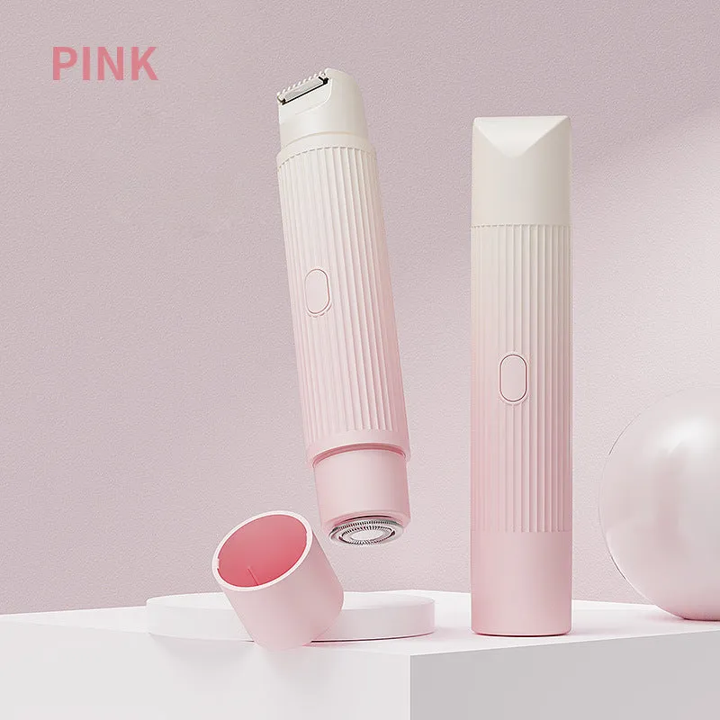 USB rechargeable women's hair removal shaver with digital display in gradient purple colour.