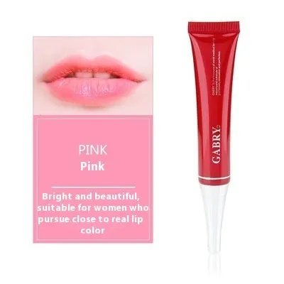 Vermilion lip gloss set showing five waterproof shades including pink, orange red, and rose red variations