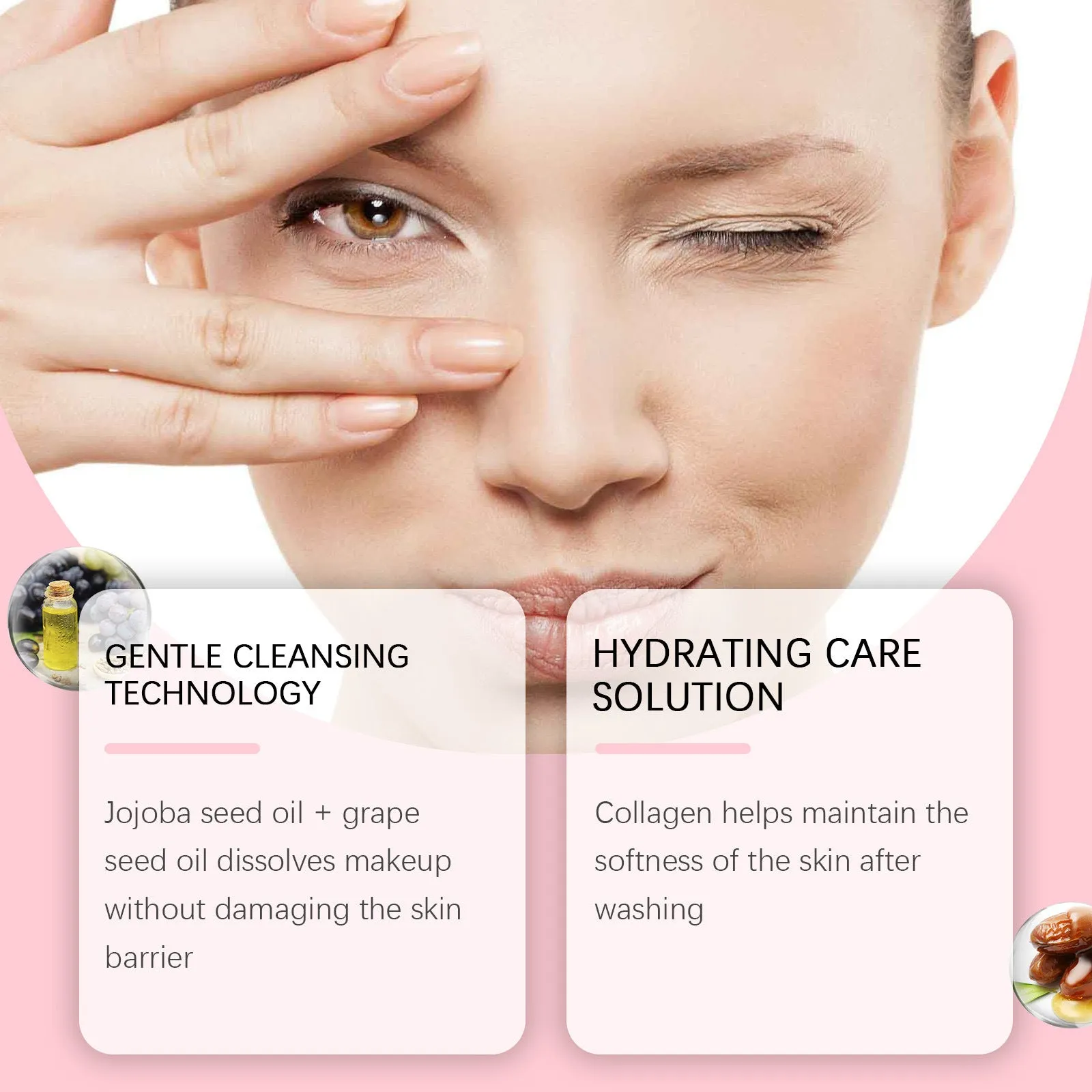 100ml collagen cleansing oil bottle for gentle daily makeup removal