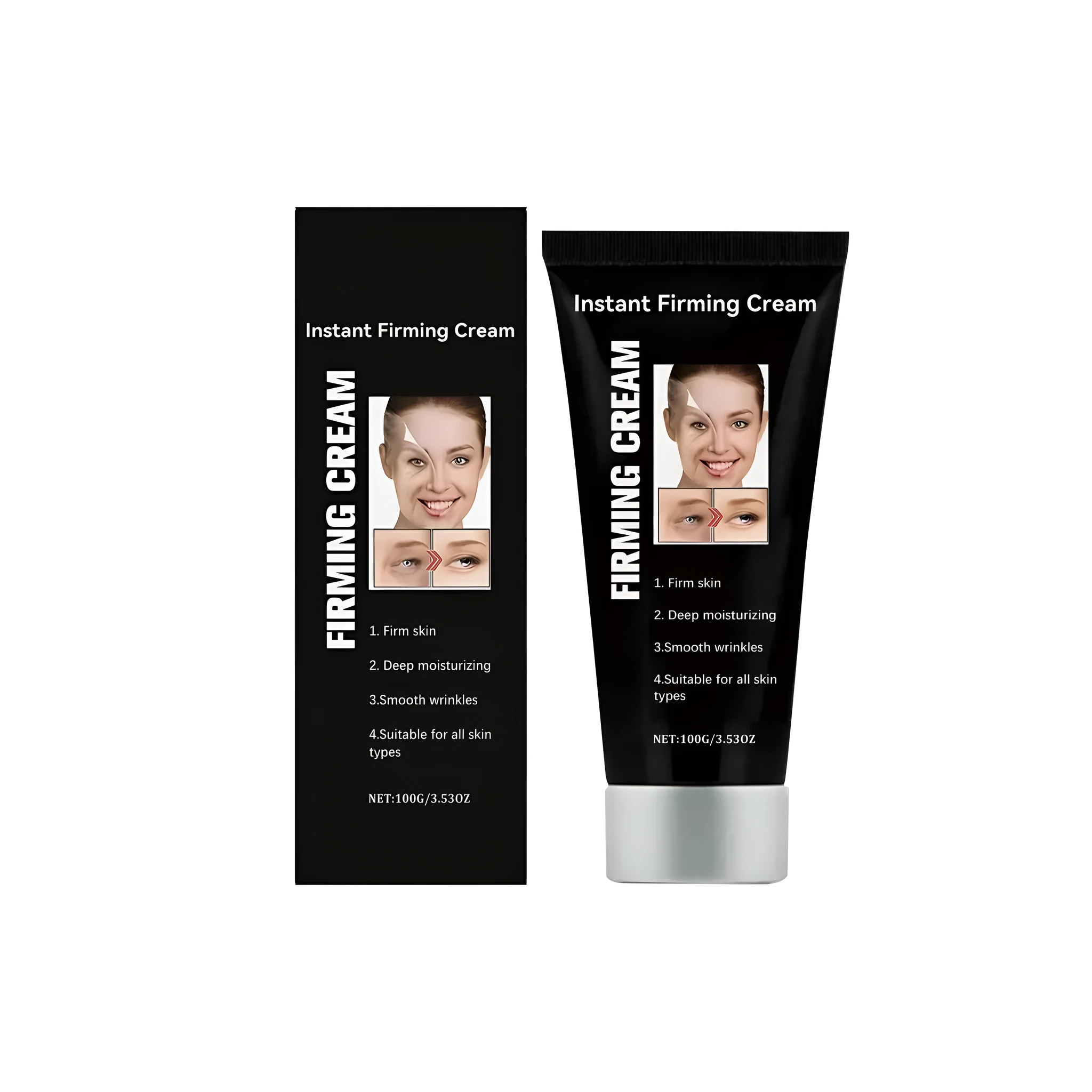 100g anti wrinkle firming and moisturising cream jar with vitamin C and retinol palmitate