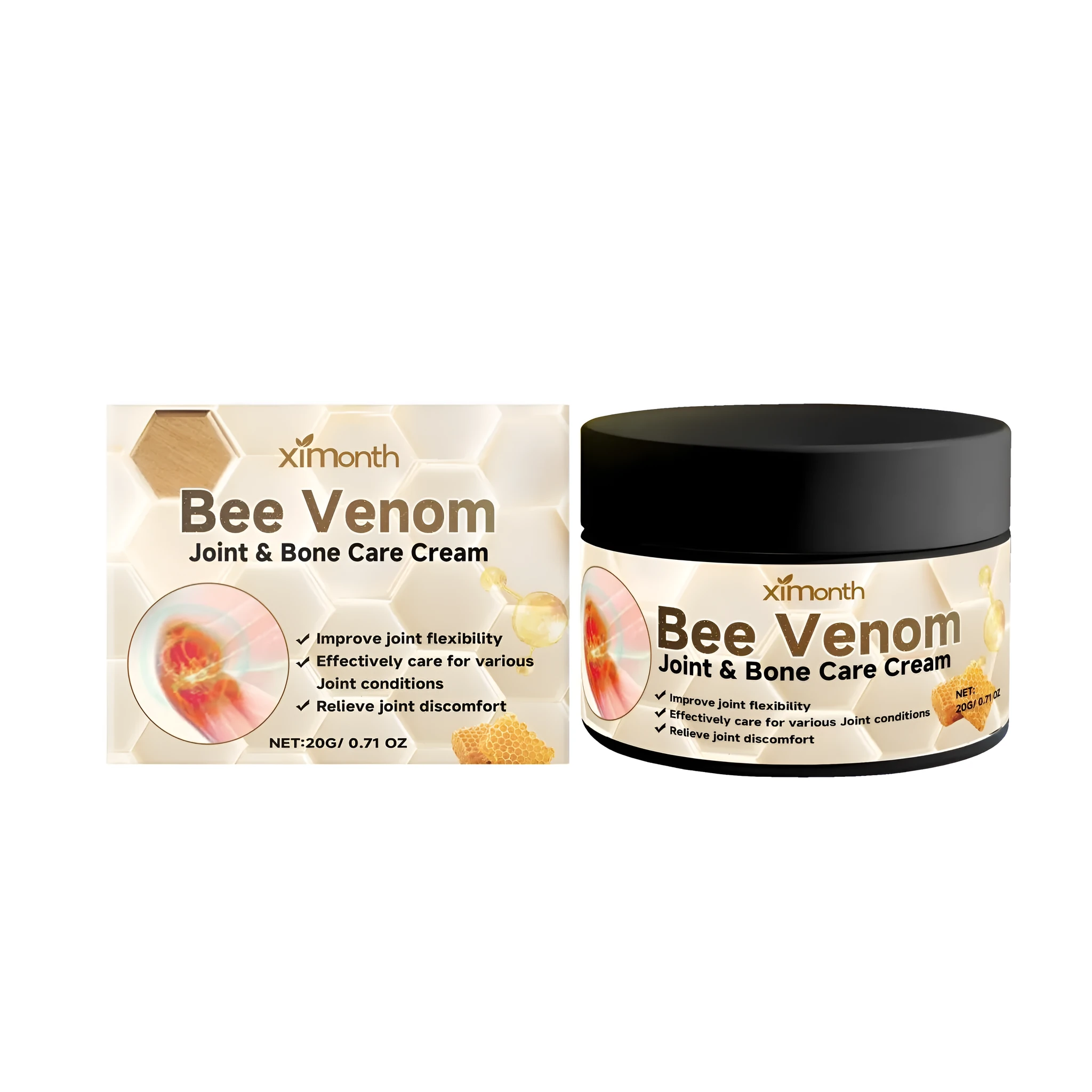20g tube of joint relief cream with mint leaves and bee venom
