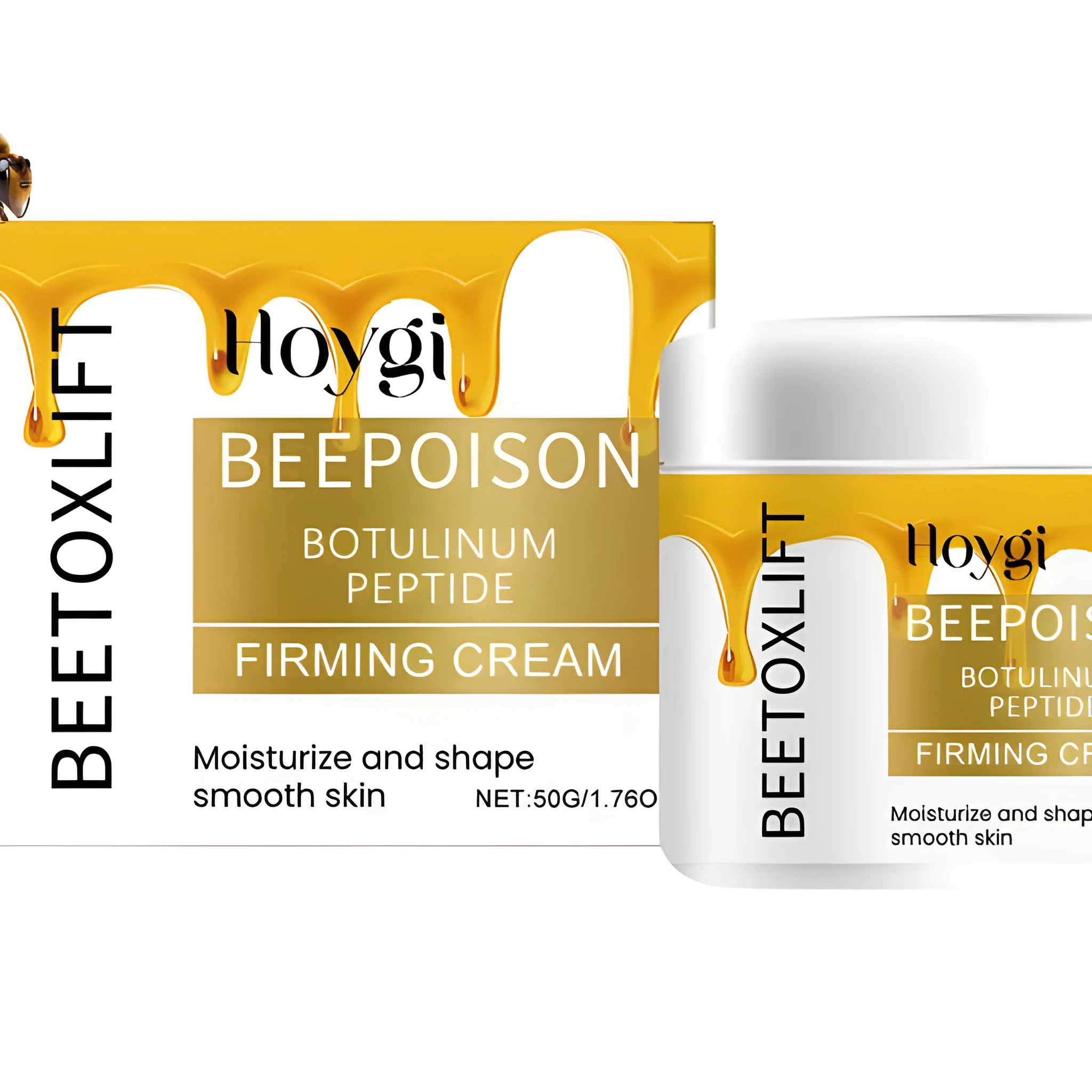 A 50g jar of bee venom anti-wrinkle tightening facial cream with collagen and hyaluronic acid.