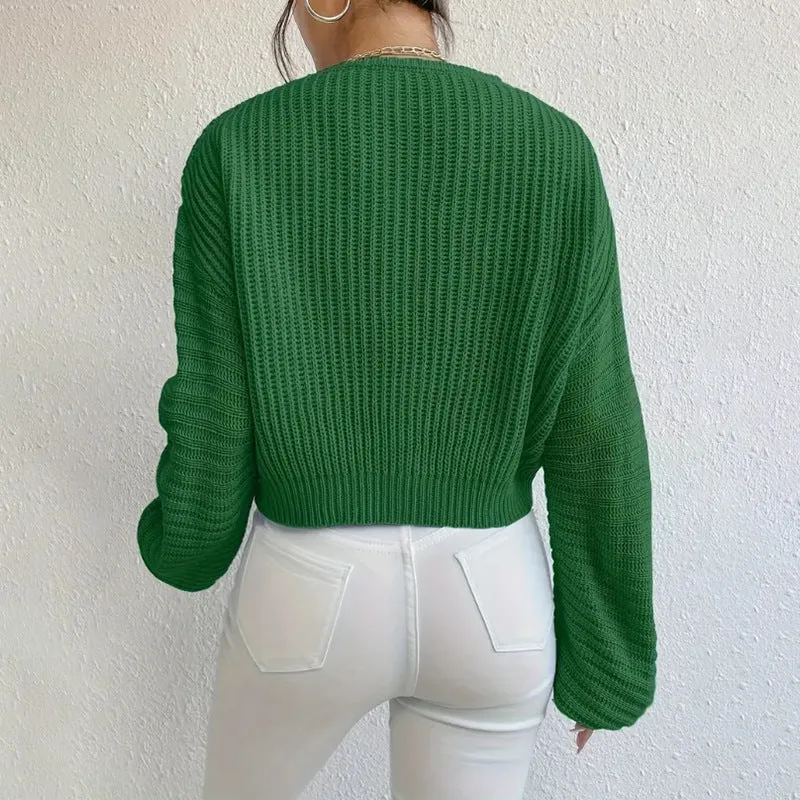 Solid colour long sleeve women's pullover top in a loose casual fit