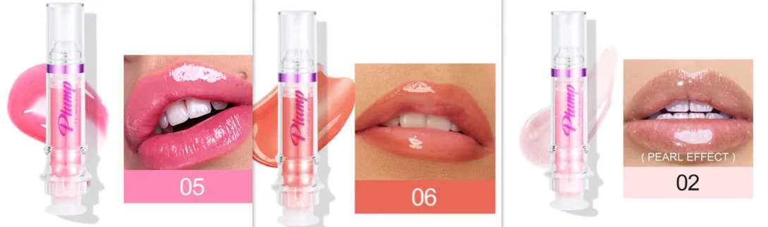 Tube of rich colour lipstick in a glossy finish, shown with shade options