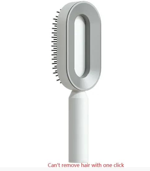 Self-cleaning hair brush with air cushion design in black gold, white, or black purple colours