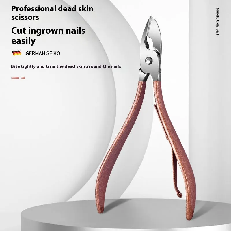 30-piece stainless steel nail beauty tool set in presentation case, colour options shown.