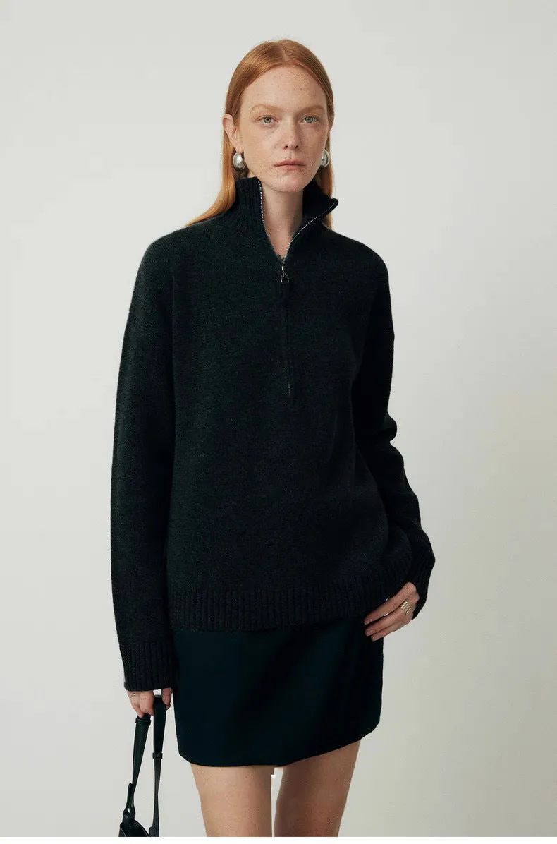 Loose lapel long sleeve wool blend bandage dress in black.
