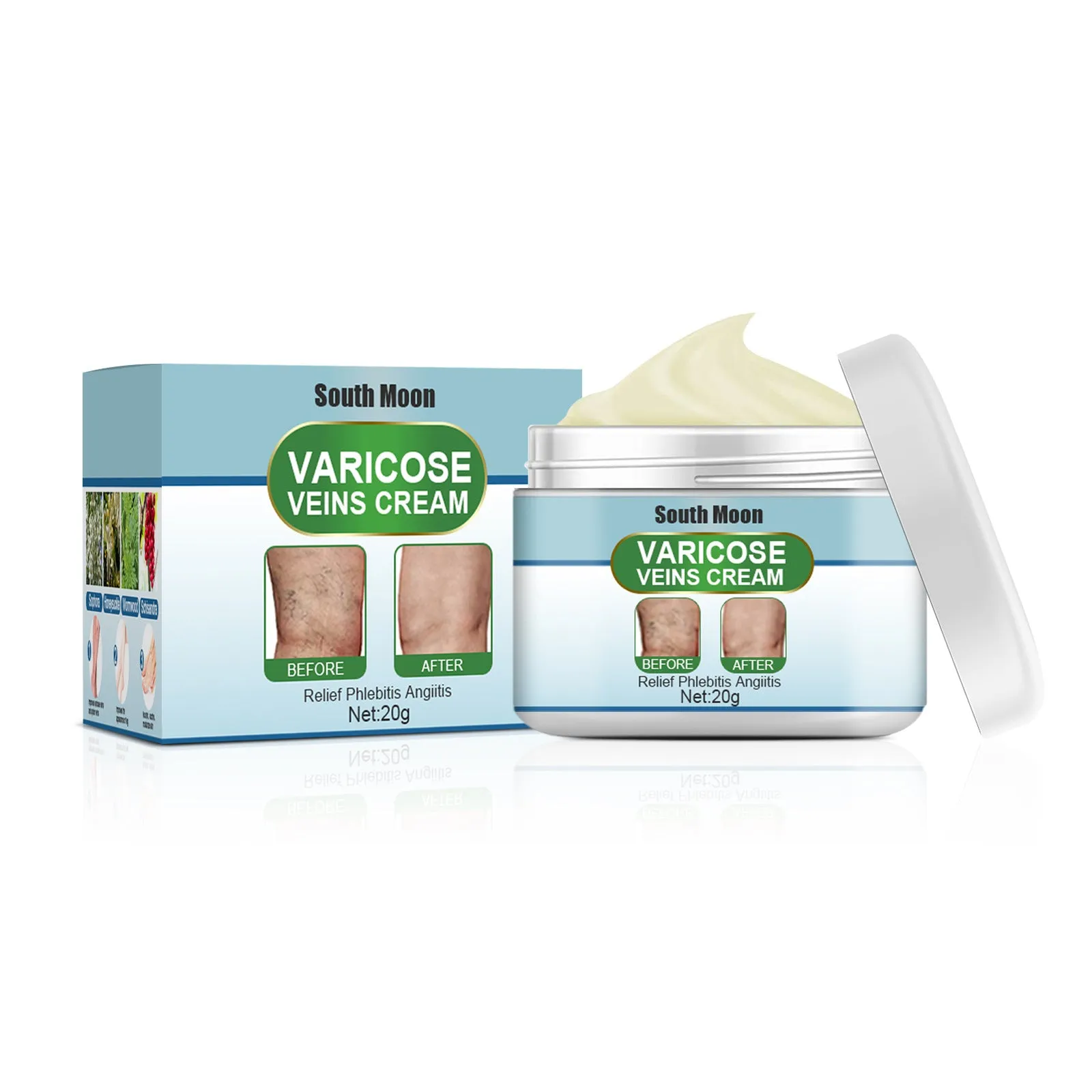 20g vein repair cream container for leg vein relief and green tendon bulge appearance