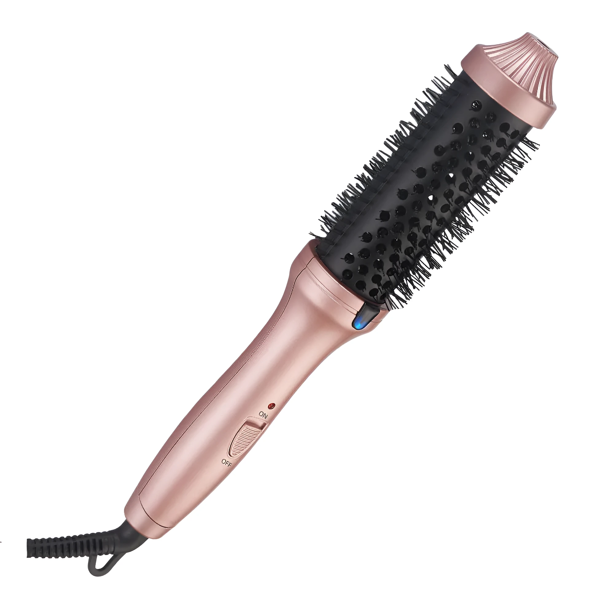 Electric hair styling comb with 31mm heat conductor and included heat spray and plastic clips