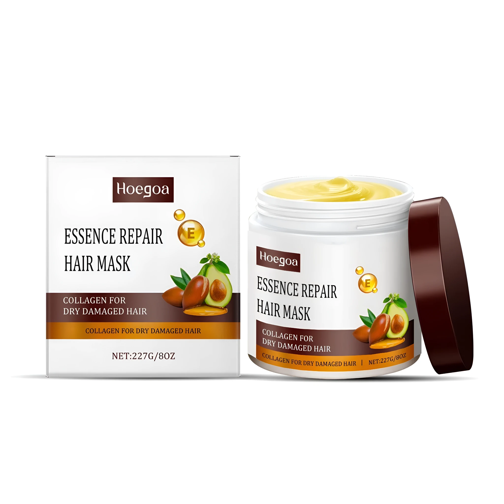227g tub of collagen repair hair mask with hydrolysed keratin and avocado oil