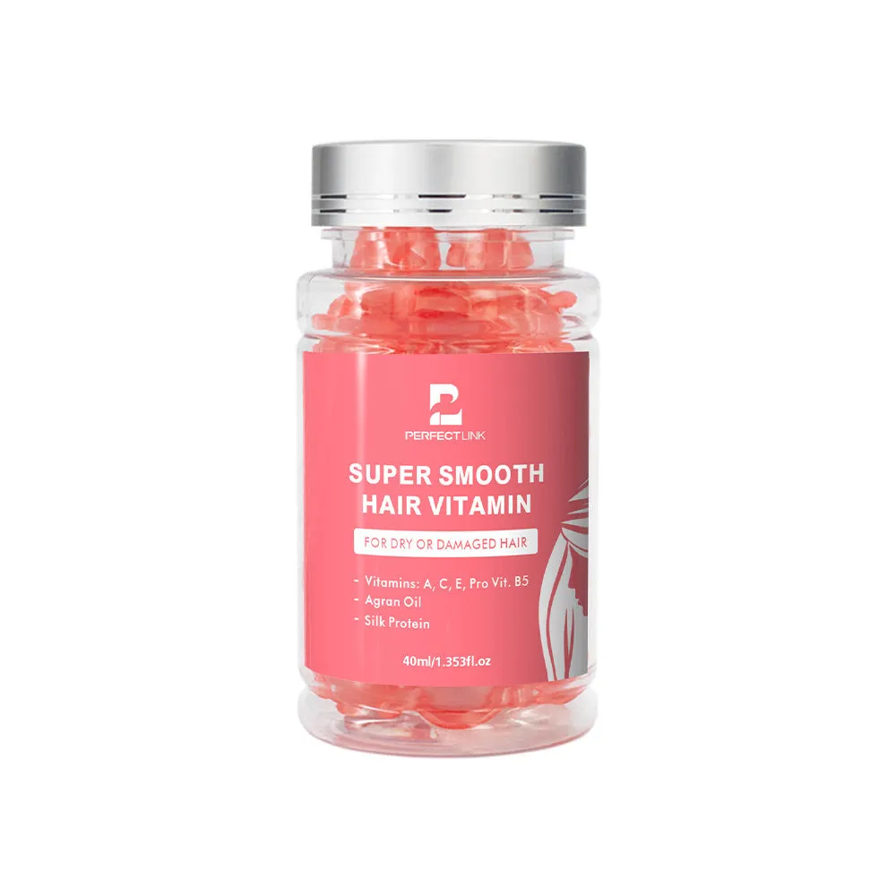 40ml vitamin nuts hair care essential oil bottle in one of six colours: red, purple, gold, blue, yellow, or pink