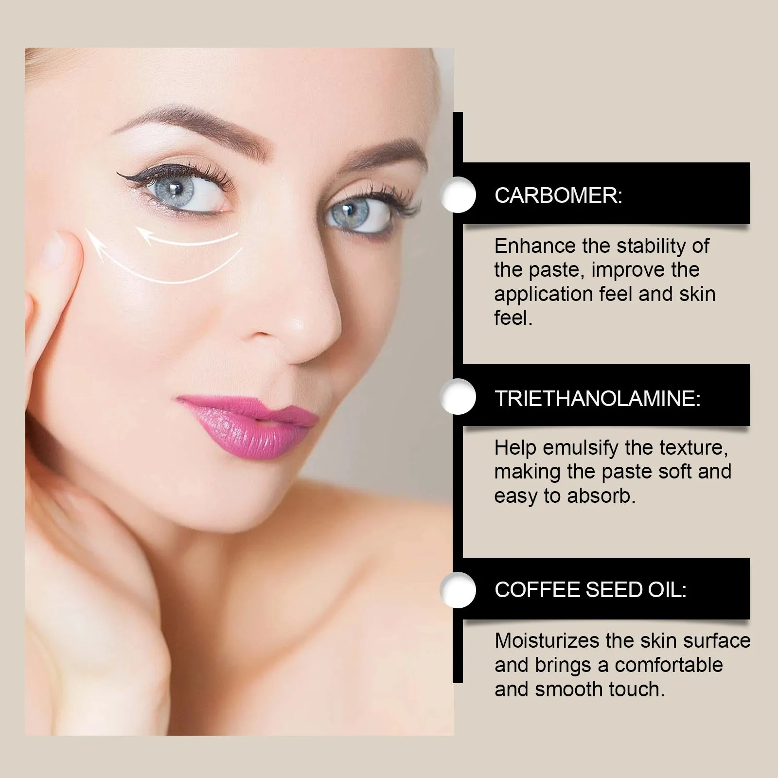 30g moisturising facial mask tube with skin lightening properties measuring 5.1cm by 3.9cm